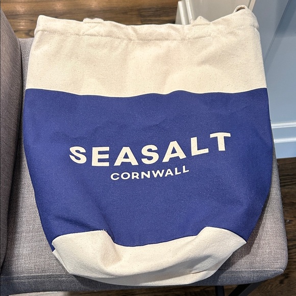 Seasalt Cornwall Blue and Cream Tote Bag - Picture 1 of 4